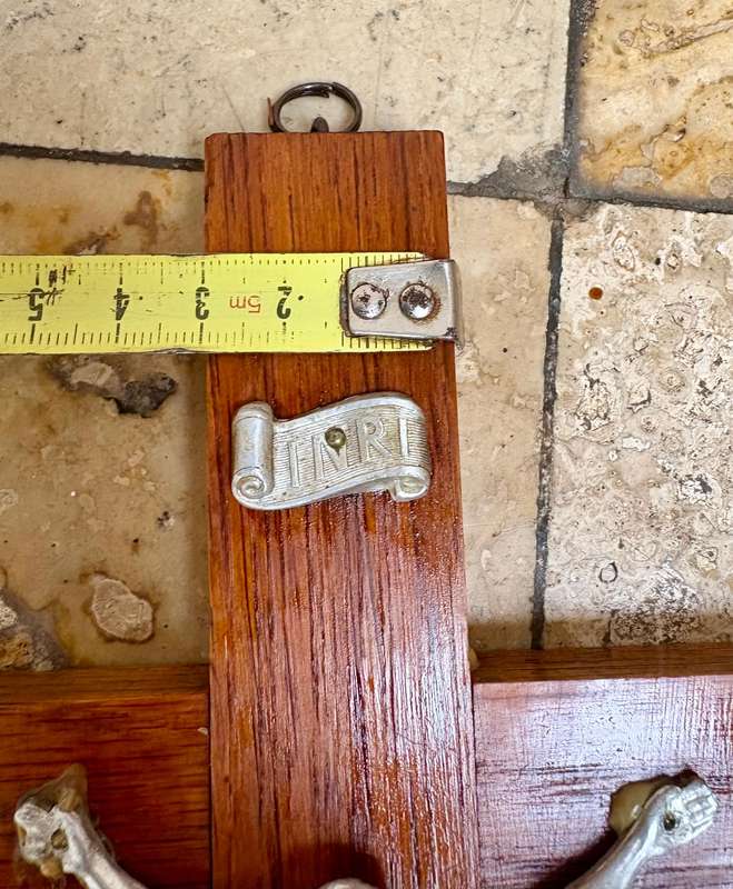 Vintage oak crucifix 35 cm wall mount
