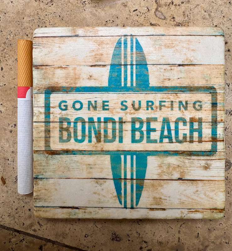 Bondi beach surf tile  coaster set of 4 , sandy bay designs