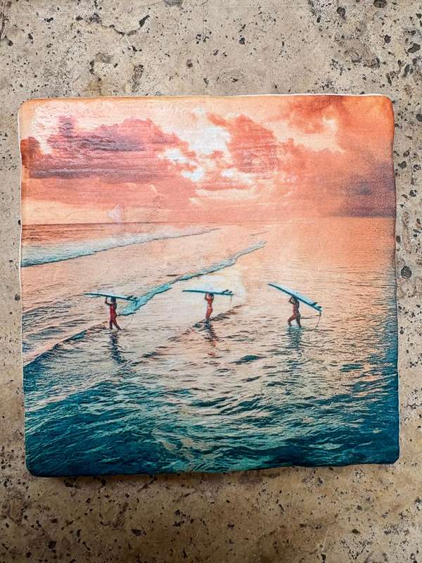 Bondi beach surf tile  coaster set of 4 , sandy bay designs