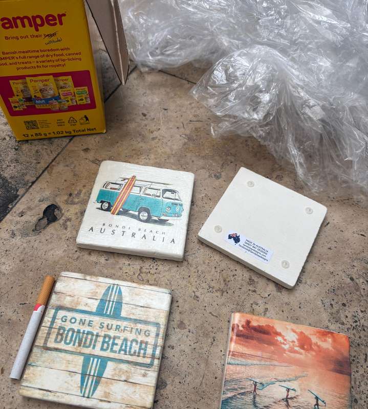 Bondi beach surf tile  coaster set of 4 , sandy bay designs