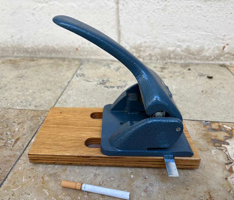 Vintage Waltons heavy steel paper  punch chevron 180 paper weight