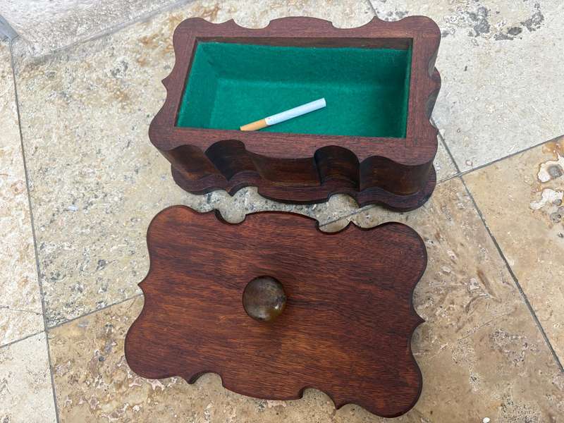Vintage wood jewellery box wooden trinket box