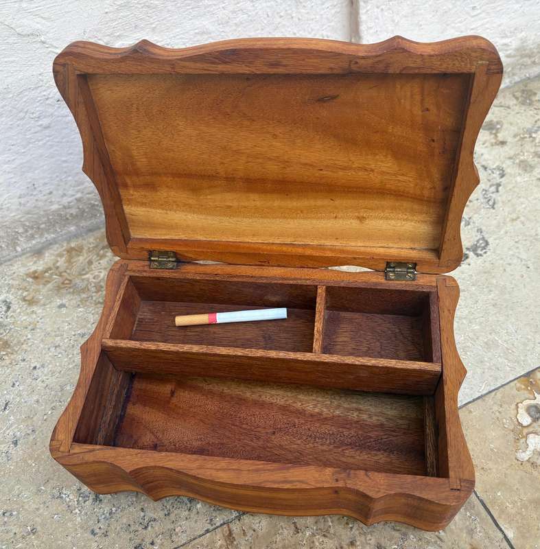 Vintage cedar wood jewellery box