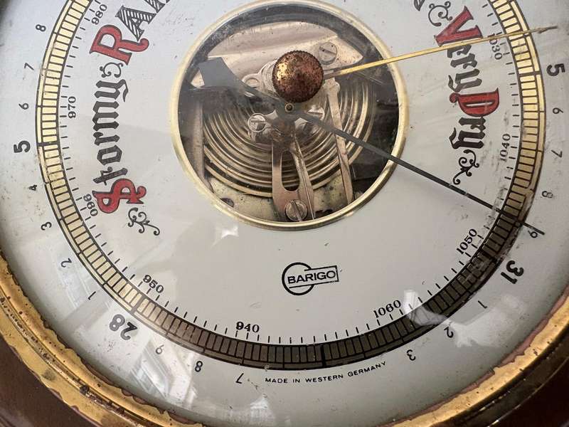 Vintage ships wheel  Barigo barometer west Germany
