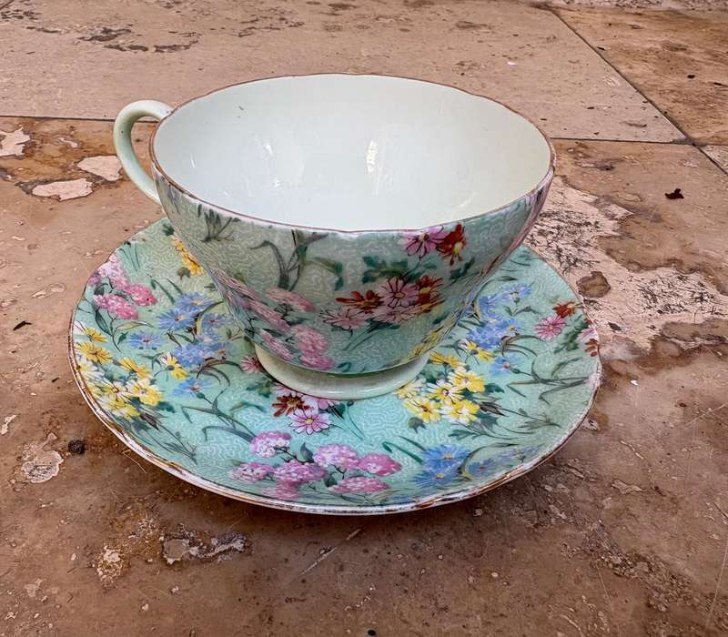 Vintage Shelley melody chintz saucer and teacup tlc