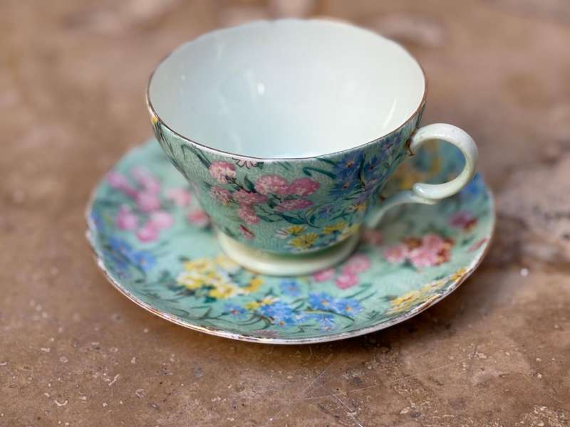 Vintage Shelley melody chintz saucer and teacup tlc