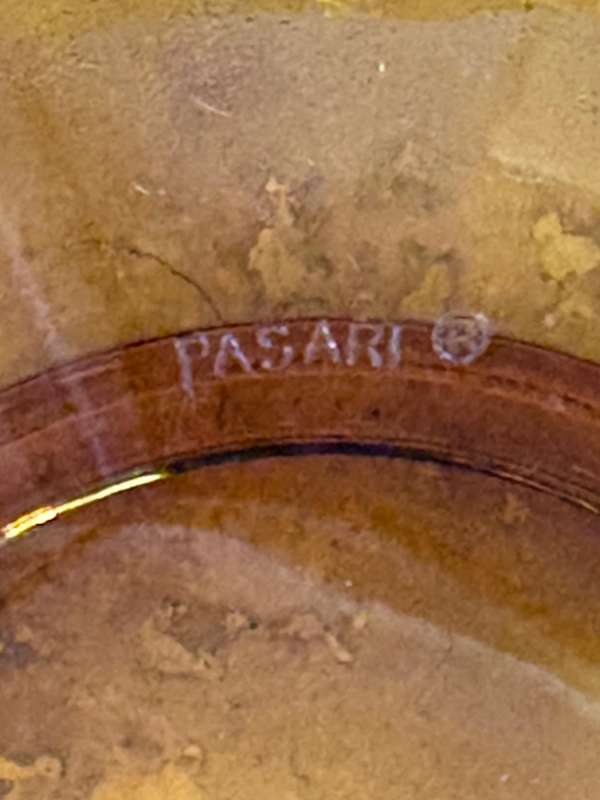Vintage Pasari Indonesian Amber Glass Goldfish Koi Bowl Pair of 2