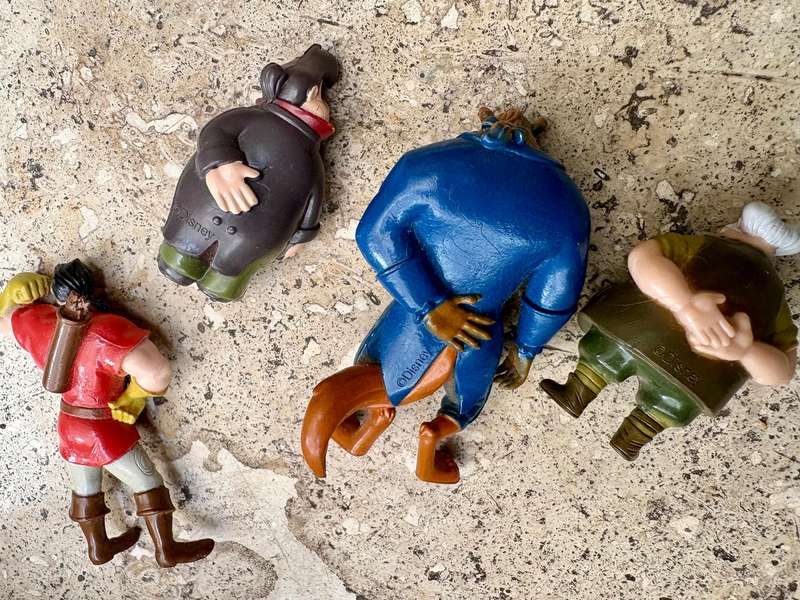 Vintage beauty and the beast figure lot of 4