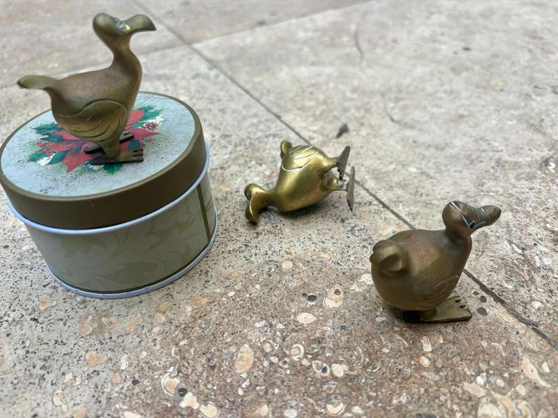 Brass dodo birds lot of 3