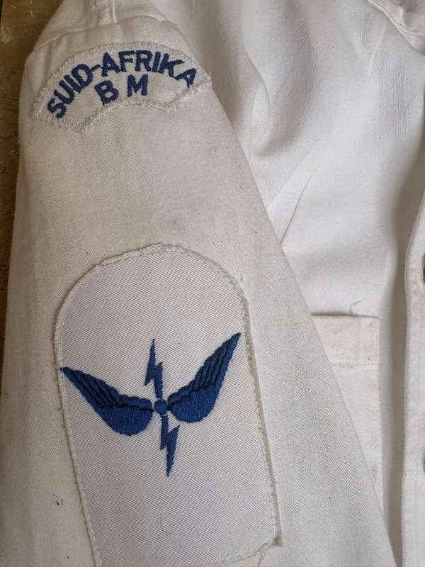 Vintage original SA Navy white suit uniform with buttons 1972