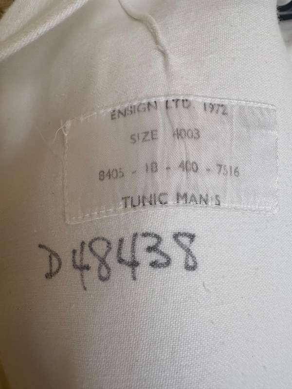 Vintage original SA Navy white suit uniform with buttons 1972