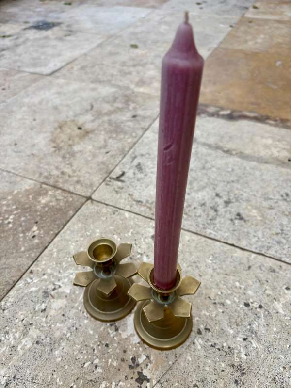 Vintage brass candlestick pair