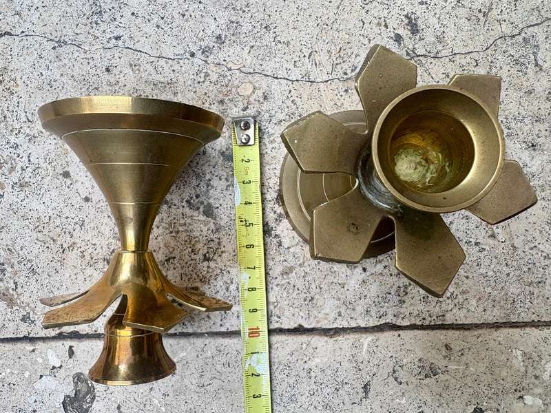 Vintage brass candlestick pair