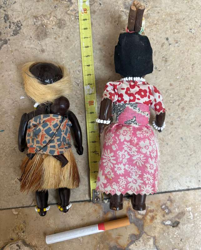 Vintage African Zulu doll pair hard plastic from the 60s