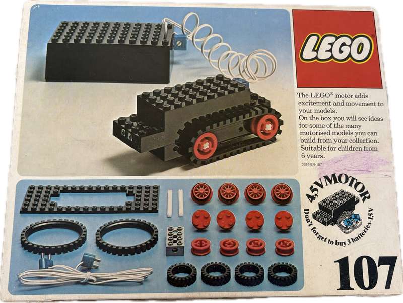 Vintage Lego 107 4.5 V motor set universal set train 1976