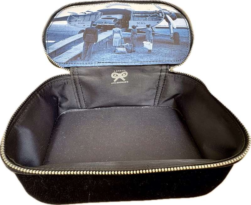 Anya Hindmarch Blue Velvet Bag British Airway First Class Amenity Case Only