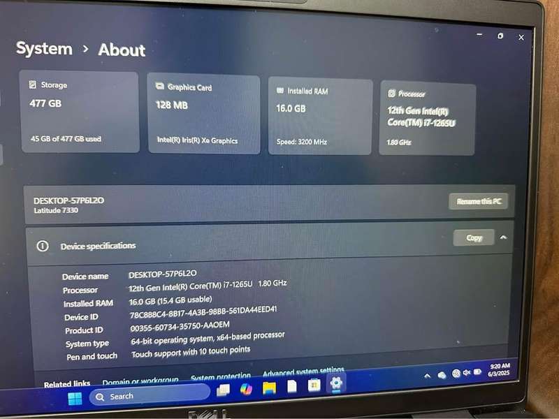 Dell Latitude 7330 (i5 - 12th gen) Touch Screen preowned