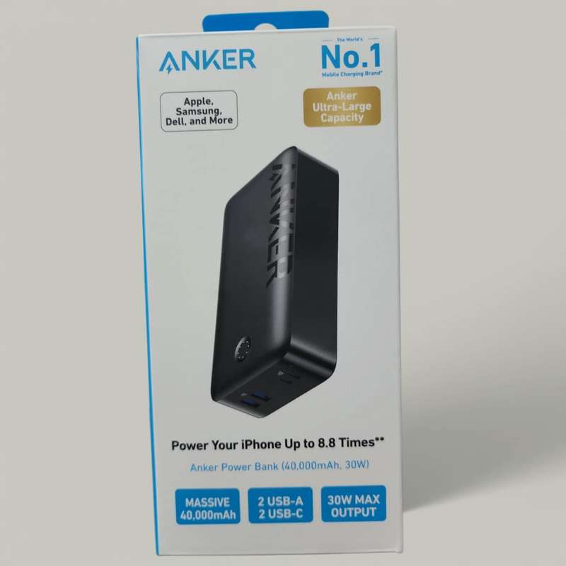 Anker Power Bank, 40,000mAh 30W Battery Pack with USB-C High-Speed Charging Brand New