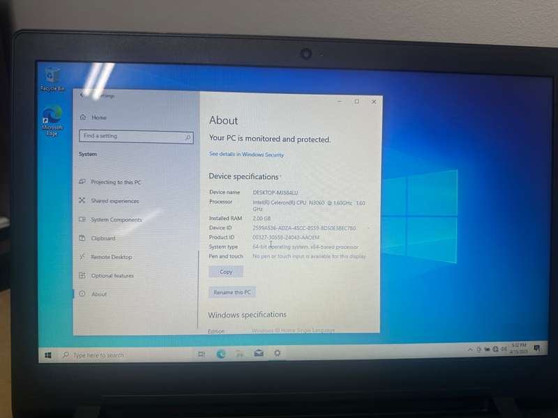 L11045- Warehouse Clearance : Lenovo - Ideapad 110- Intel Celeron -  2GB RAM