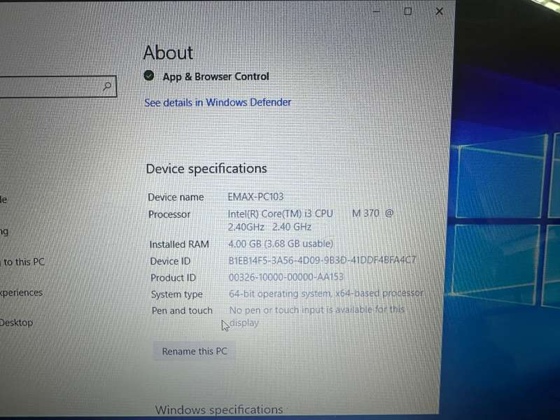 ACER -  Core i3 - 4 GB RAM - WINDOWS 10 HOME