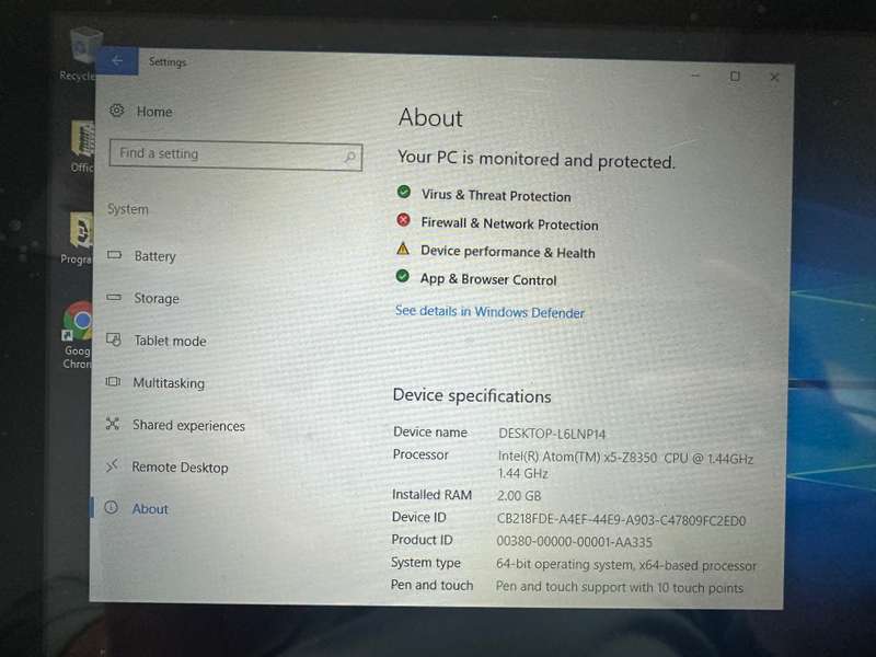 A20 - TABLET PC - INTEL ATOM- 2 GB RAM - 60 GB MEMORY