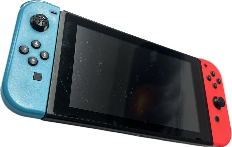 Nintendo Switch V2 Game Console - Black (HAC-001(-01) w/ OEM Blue/Red Joycon