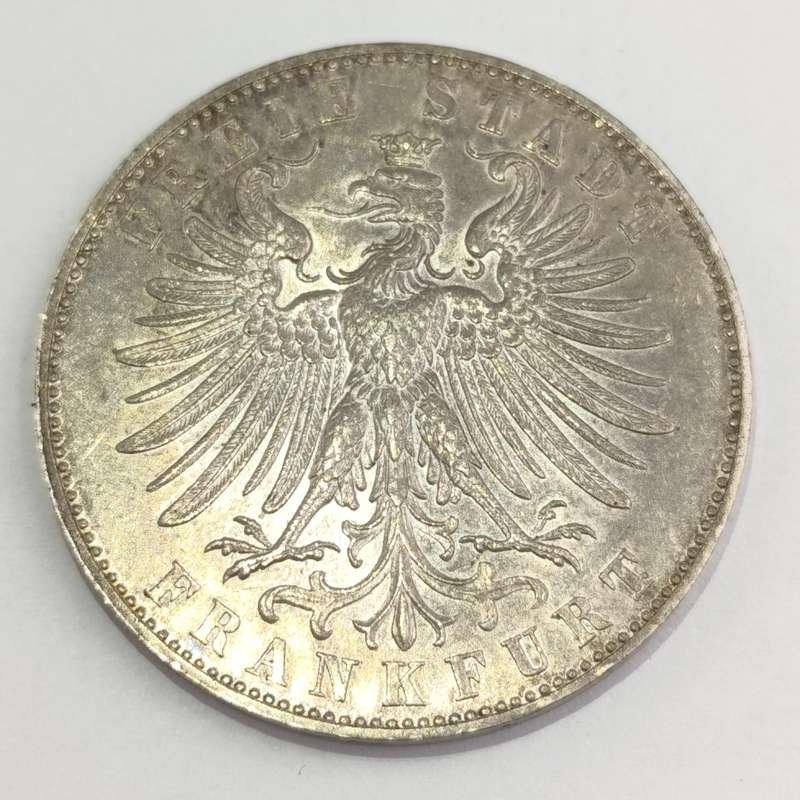 1862 German States Frankfurt silver one Thaler - Proof/Prooflike