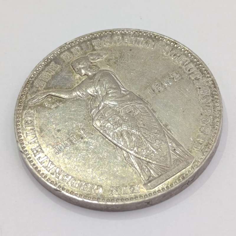 1862 German States Frankfurt silver one Thaler - Proof/Prooflike