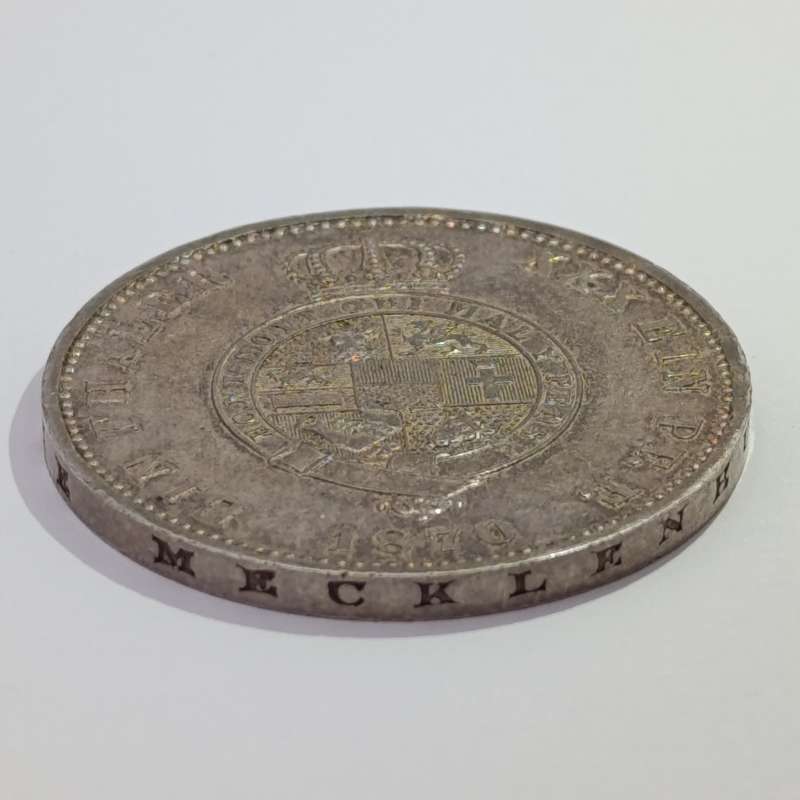 1870 German States Mecklenburg-Strelitz Silver One Thaler - Proof/Prooflike