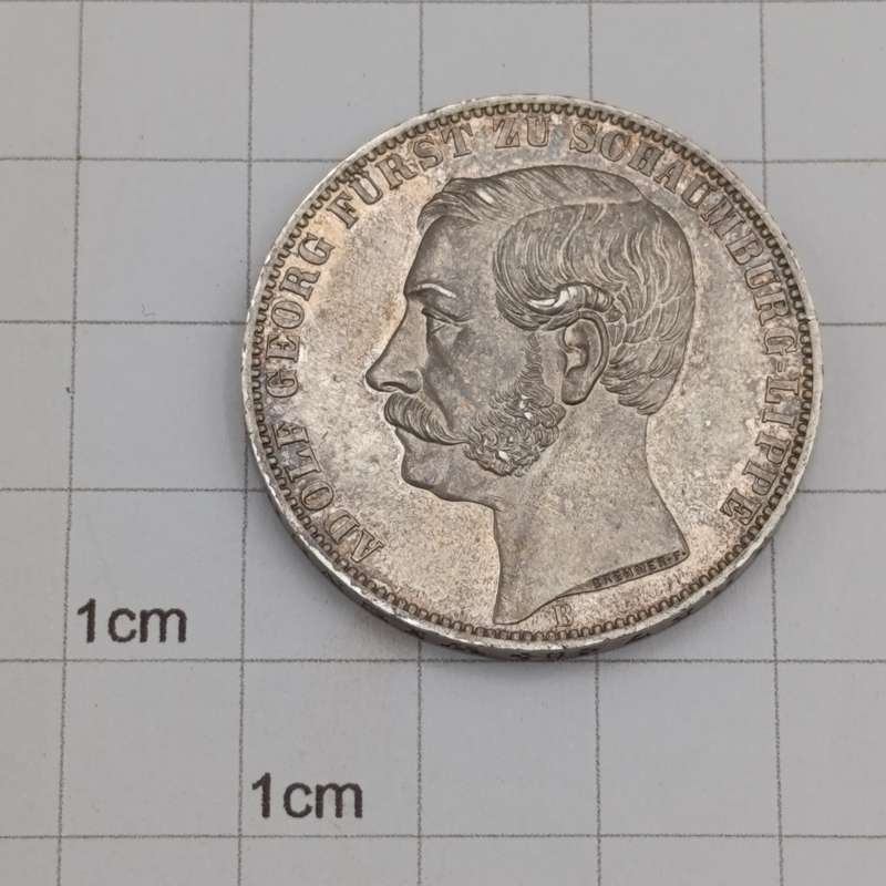 1865 German States Schaumburg-Lippe silver Vereinsthaler - More Proof than Proof-like