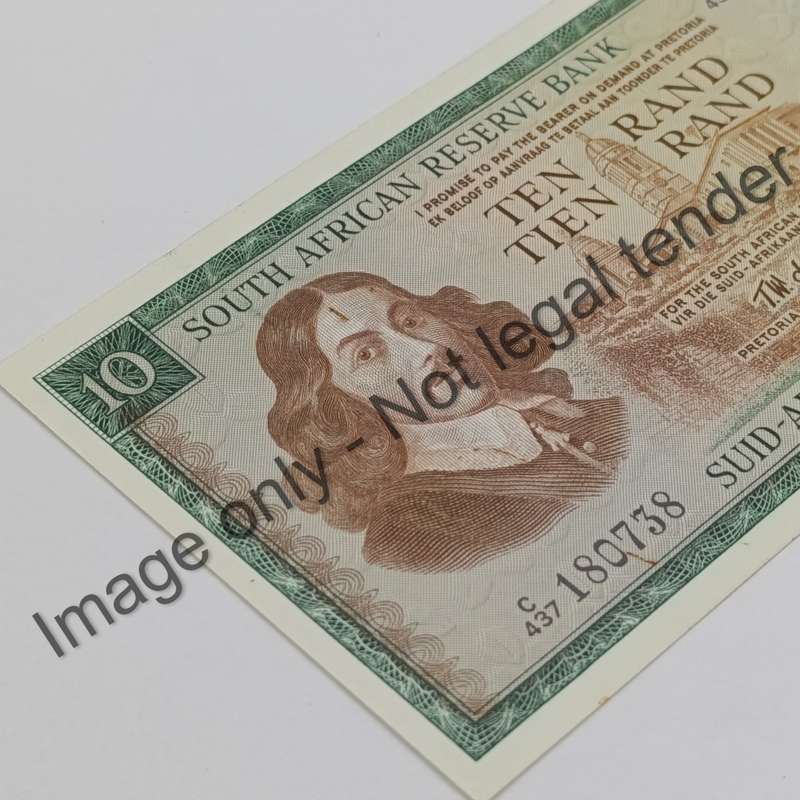 TW de Jongh set of 2 uncirculated R10 banknotes with consecutive numbers