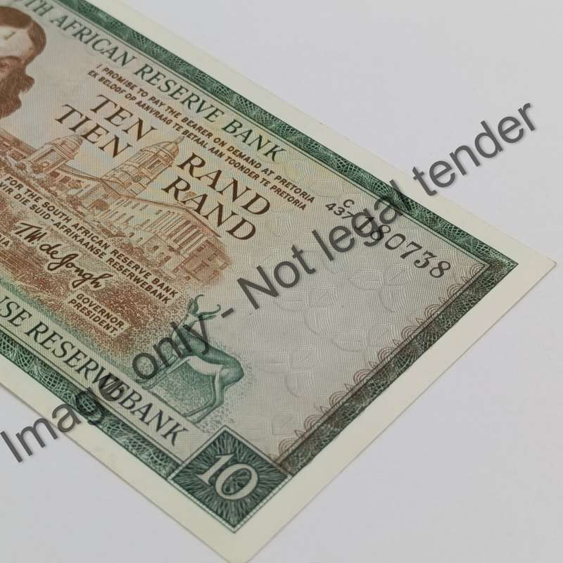 TW de Jongh set of 2 uncirculated R10 banknotes with consecutive numbers