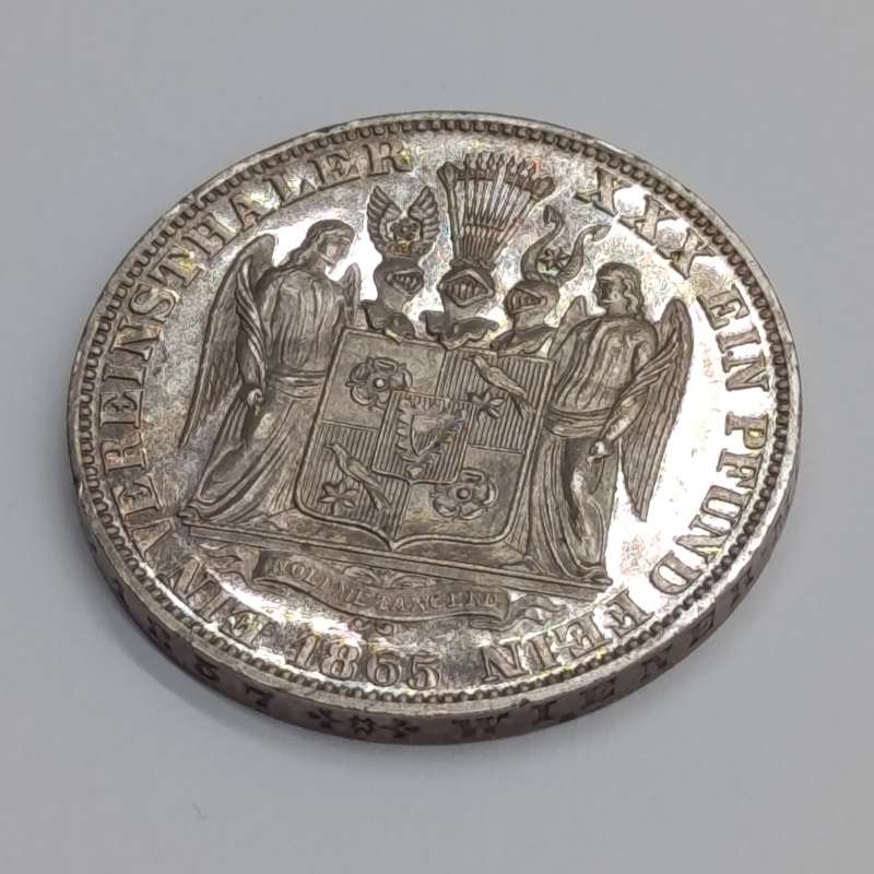 1865 German States Schaumburg-Lippe silver Vereinsthaler - More Proof than Proof-like