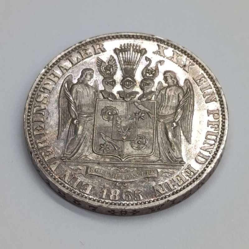1865 German States Schaumburg-Lippe silver Vereinsthaler - More Proof than Proof-like