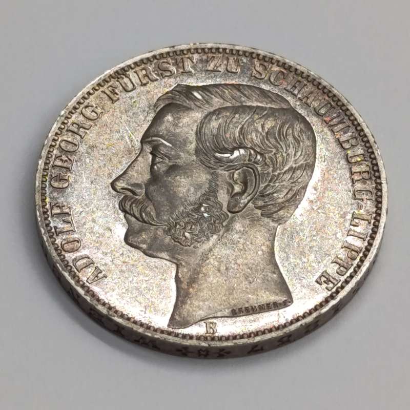 1865 German States Schaumburg-Lippe silver Vereinsthaler - More Proof than Proof-like