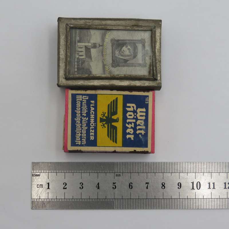 Vintage Matchbox Holder with Photo