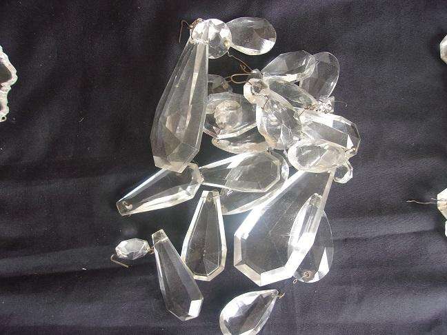 Huge lot of genuine Czechoslovakian glass chandelier lustres - 2.3kg