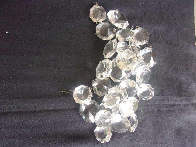 Huge lot of genuine Czechoslovakian glass chandelier lustres - 2.3kg