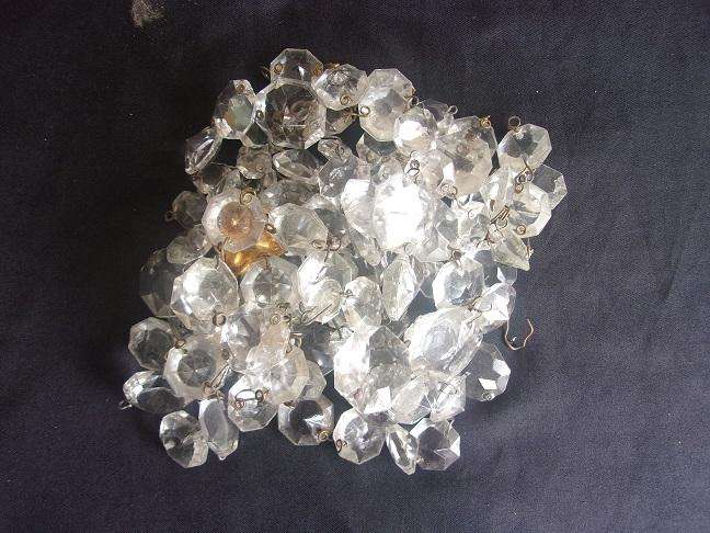 Huge lot of genuine Czechoslovakian glass chandelier lustres - 2.3kg