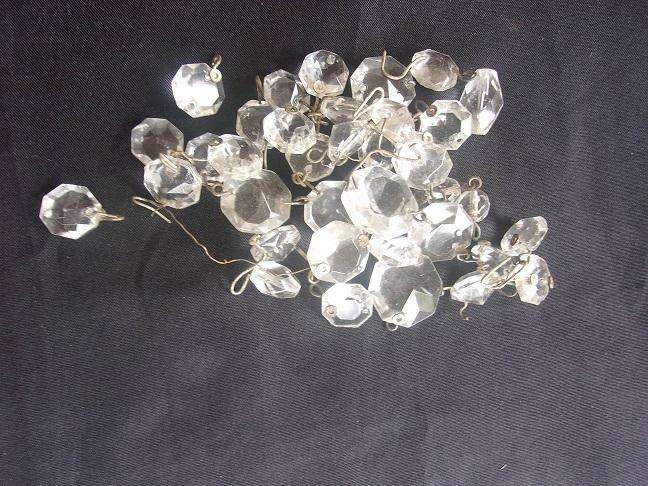Huge lot of genuine Czechoslovakian glass chandelier lustres - 2.3kg