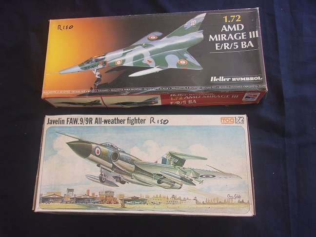 Frog 1:72 Javelin fighter & Heller AMD Mirage model plane kits for 1 bid