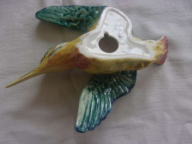 2 Vintage Beswick flying kingfisher bird ornaments 729 - both repaired
