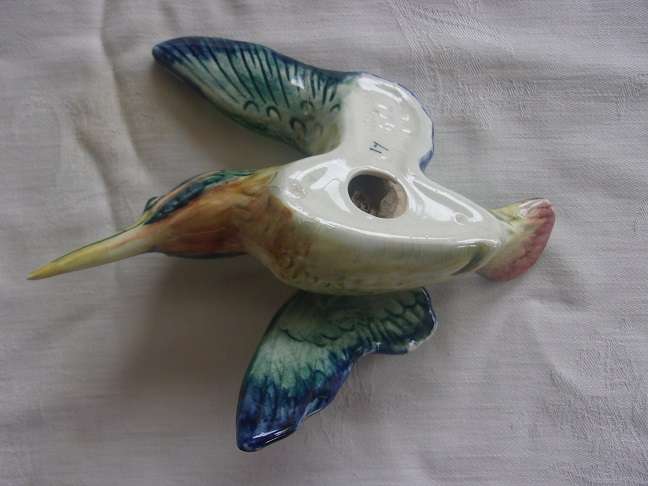 2 Vintage Beswick flying kingfisher bird ornaments 729 - both repaired