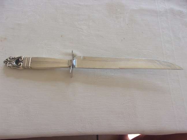 3 piece vintage International Sterling Royal Danish Sterling silver handle carving set - 445g