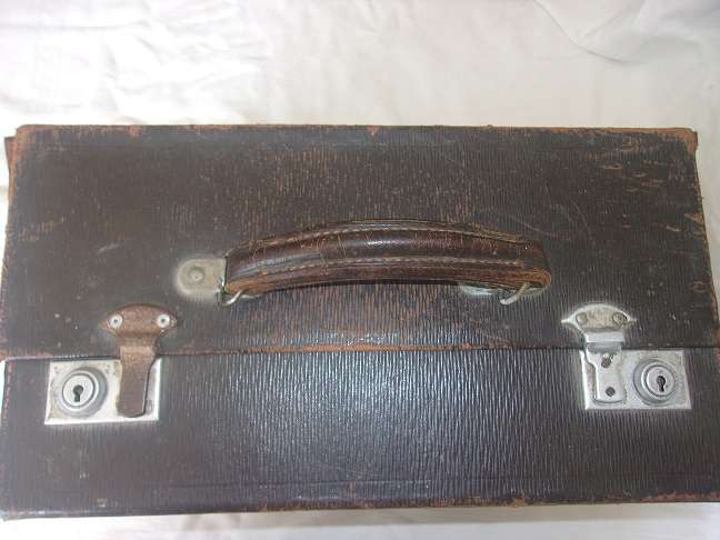 Vintage compartmented travelling case with Union-Castle Line sticker