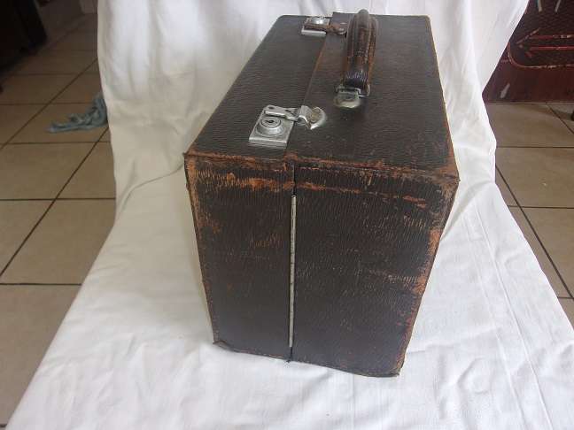 Vintage compartmented travelling case with Union-Castle Line sticker