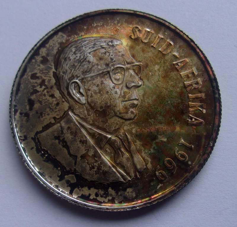 1969 SA short proof set with silver R1 in SAM box
