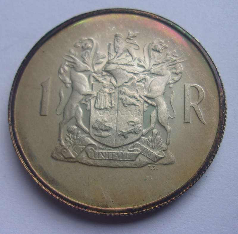 1969 SA short proof set with silver R1 in SAM box