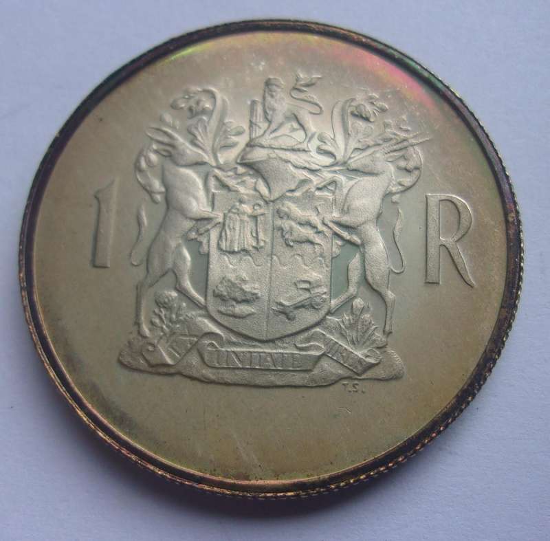 1969 SA short proof set with silver R1 in SAM box