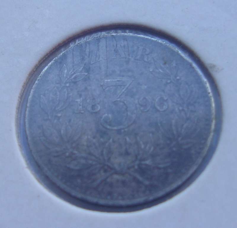 1896 ZAR 3 Pence coin